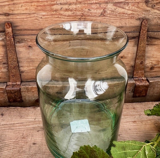 Recycled green glass vase