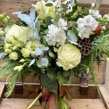 Elegant White Christmas Handtied Bouquet