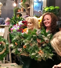 Christmas wreath at home workshop