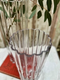 Clear Ribbed Glass Vases