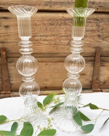 Pair of Glass Candlesticks